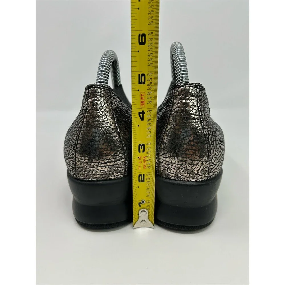 Mephisto Palmyre Womens Slip-On Comfort Flats Black Metallic Crackle Size 7.5